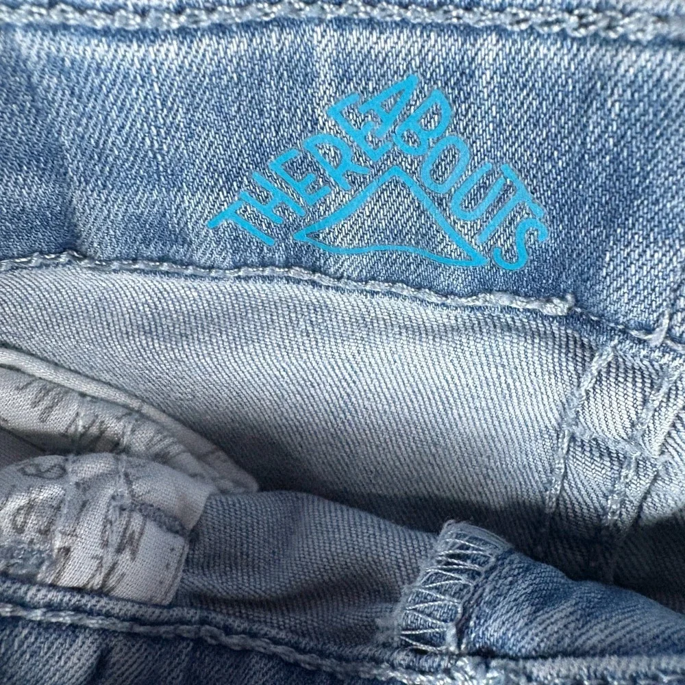 Thereabouts Mini Skirt Womens 12‎ Blue Denim Cotton Stretch Light Wash Outdoor